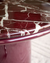 Carlotta red calacatta with plum gloss coffee table