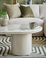 Carlotta natural calacatta with natural gloss coffee table