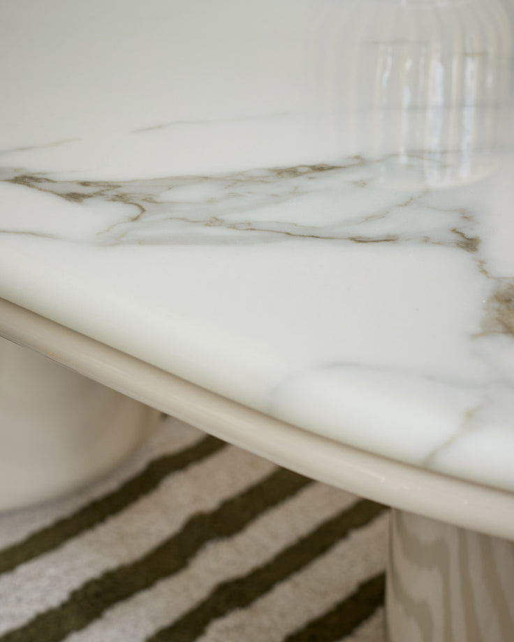 Carlotta natural calacatta with natural gloss coffee table