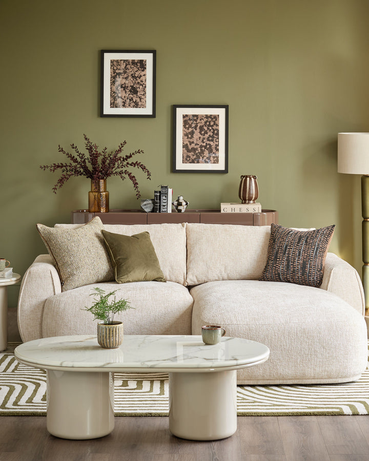 Carlotta natural calacatta with natural gloss coffee table