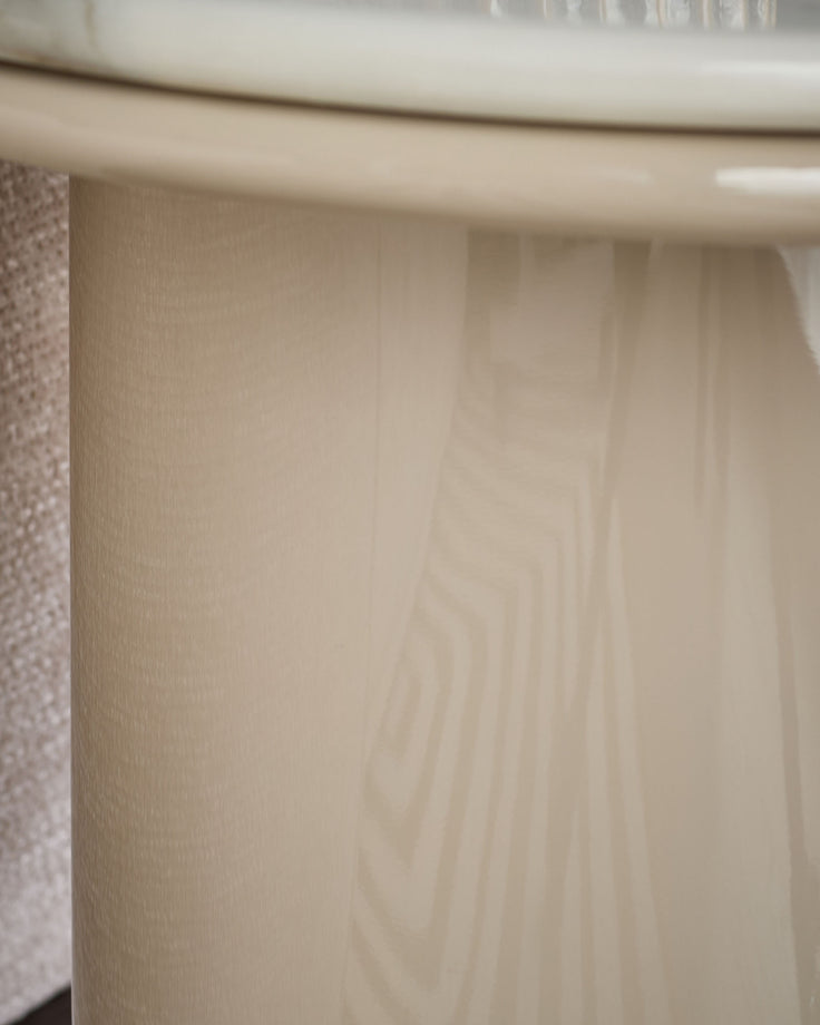 Carlotta natural calacatta with natural gloss side table