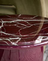 Carlotta red calacatta with plum gloss side table