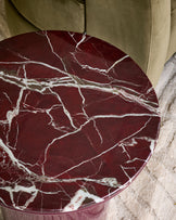 Carlotta red calacatta with plum gloss side table