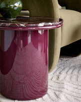 Carlotta red calacatta with plum gloss side table