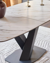 Carter natural ceramic 6-8 seater extending dining table