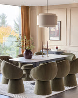 Carter natural ceramic 6-8 seater extending dining table