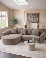Caspian mink chenille left hand corner chaise sofa