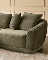 Caspian olive green fabric right hand corner chaise sofa
