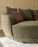 Caspian olive green fabric single sofa module
