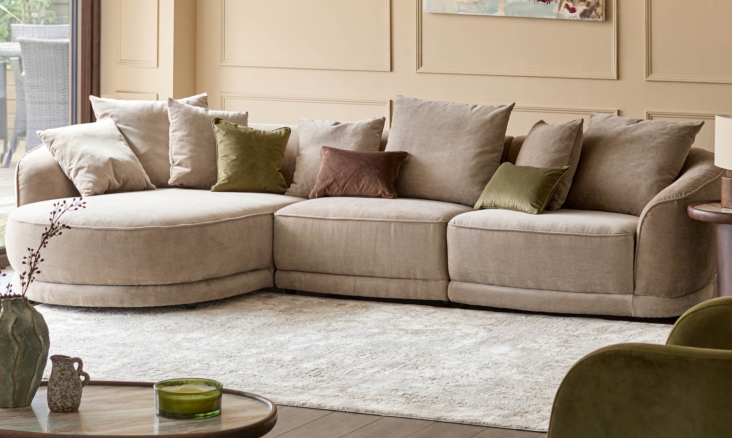 Caspian mink chenille single sofa module