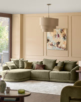 Caspian olive green fabric single sofa module