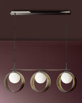 Chloe green glass 3 bar adjustable pendant light