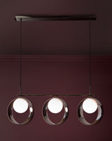 Chloe silver chrome glass 3 bar adjustable pendant