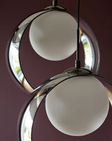 Chloe silver chrome glass LED 4 drop adjustable pendant