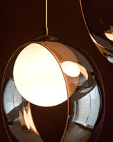 Chloe silver chrome glass LED 4 drop adjustable pendant