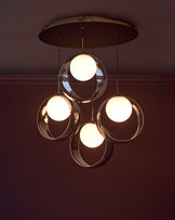 Chloe silver chrome glass LED 4 drop adjustable pendant