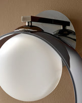 Chloe silver glass adjustable wall light