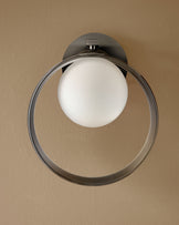 Chloe silver glass adjustable wall light