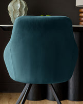 Cleo Dark Teal Velvet Swivel Chair