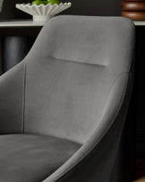 Cleo Dark Grey Velvet Swivel Chair