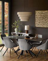 Cleo Dark Grey Velvet Swivel Chair