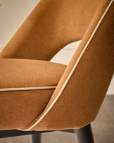 Clover caramel fabric with piping dining chair