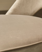 Clover Champagne Velvet Dining Chair With Stainless Steel Caps