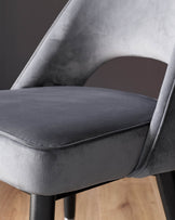 Clover dark grey velvet dining chair