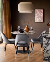 Clover dark grey velvet dining chair
