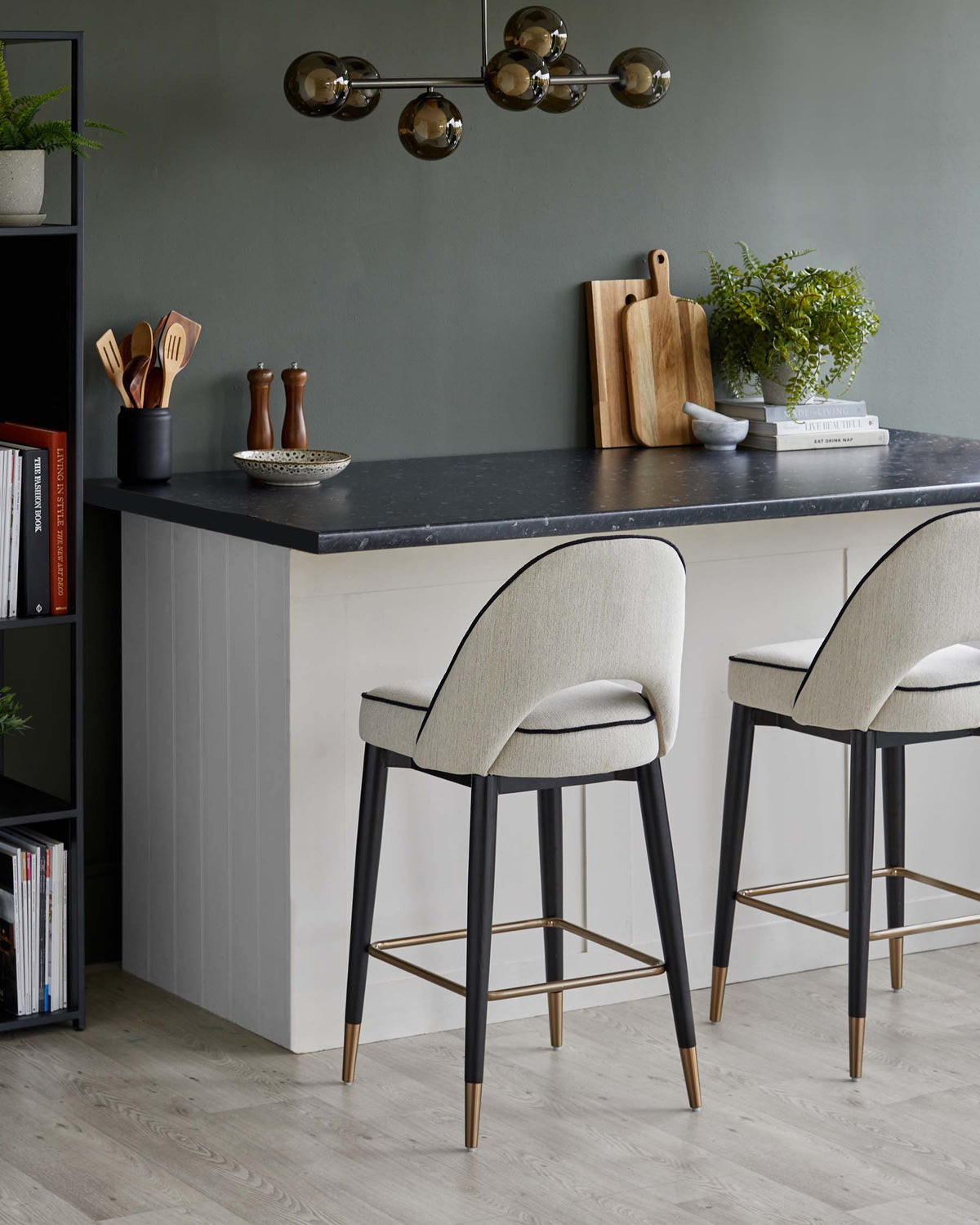 Clover ivory dual tone fabric bar stool with bronze legs - set of 2 ...