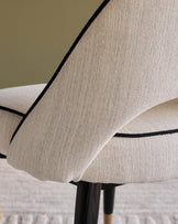 Clover ivory dual tone fabric dining chair with bronze legs