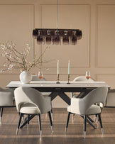 Clover light grey faux leather dining armchair