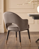 Clover mocha velvet dining armchair