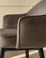 Clover mocha velvet dining armchair