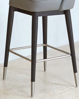 Clover Mid Grey Faux Leather Bar Stool