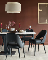 Leonie natural and mocha linen large round pendant