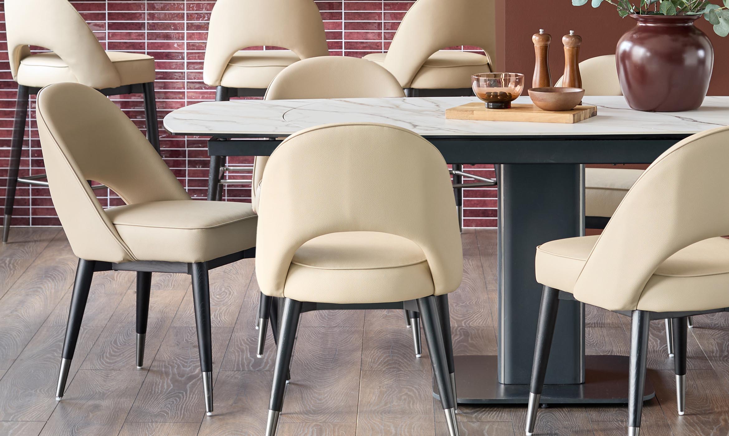 Clover natural faux leather dining chair