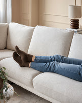 Colette natural fabric left hand corner chaise sofa