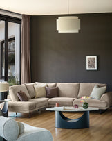Colette mink chenille left hand corner chaise sofa