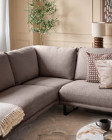 Colette mink chenille left hand corner chaise sofa