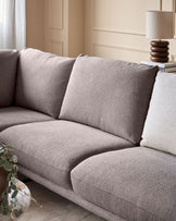 Colette mink chenille left hand corner chaise sofa