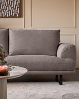 Colette mink chenille left hand corner chaise sofa