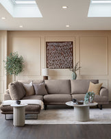 Colette mink chenille left hand corner chaise sofa