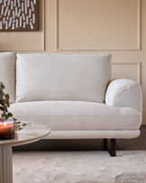Colette natural fabric left hand corner chaise sofa