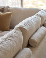 Colette natural fabric right hand corner chaise sofa