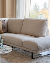 Colette natural fabric right hand corner chaise sofa