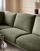 Colette olive green chenille left hand corner chaise sofa