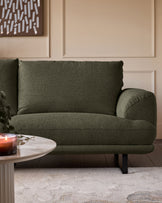 Colette olive green chenille left hand corner chaise sofa