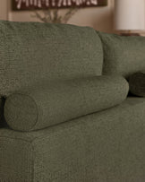 Colette olive green chenille right hand corner chaise sofa
