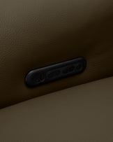 Connor olive green leather left hand corner sofa